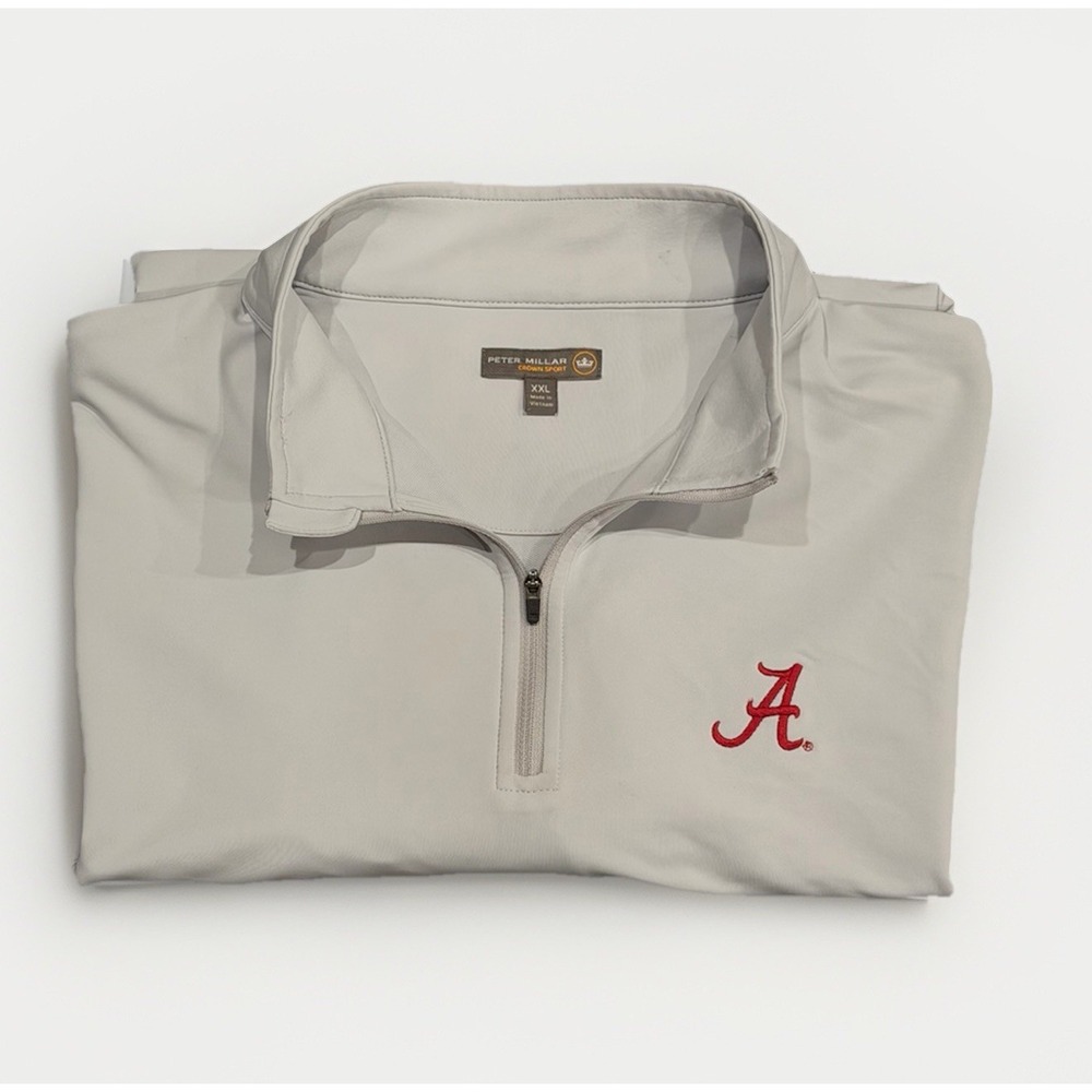 Peter Millar Perth Performance Crown Sport Alabama Crimson Tide 1/4 Zip Size 2XL